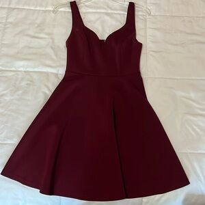 Maroon Party Dress, Size XS, Gold Zipper